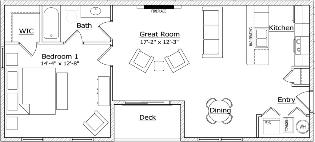 1 bedroom floor plan