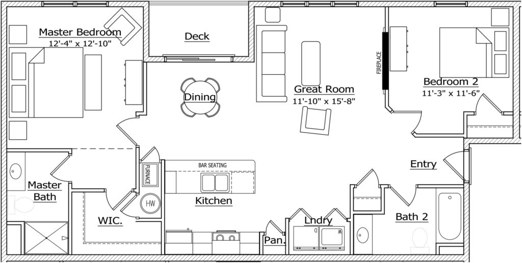 2 bedroom floor plan